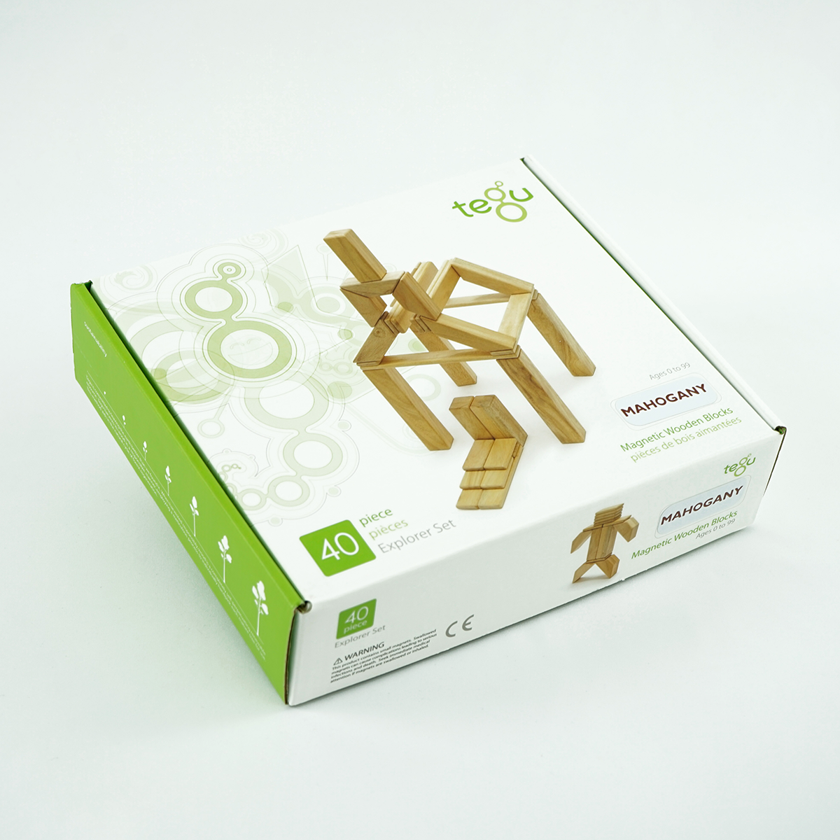 tegu-Magnetisches Entdeckerset mahogany, 40-teilig