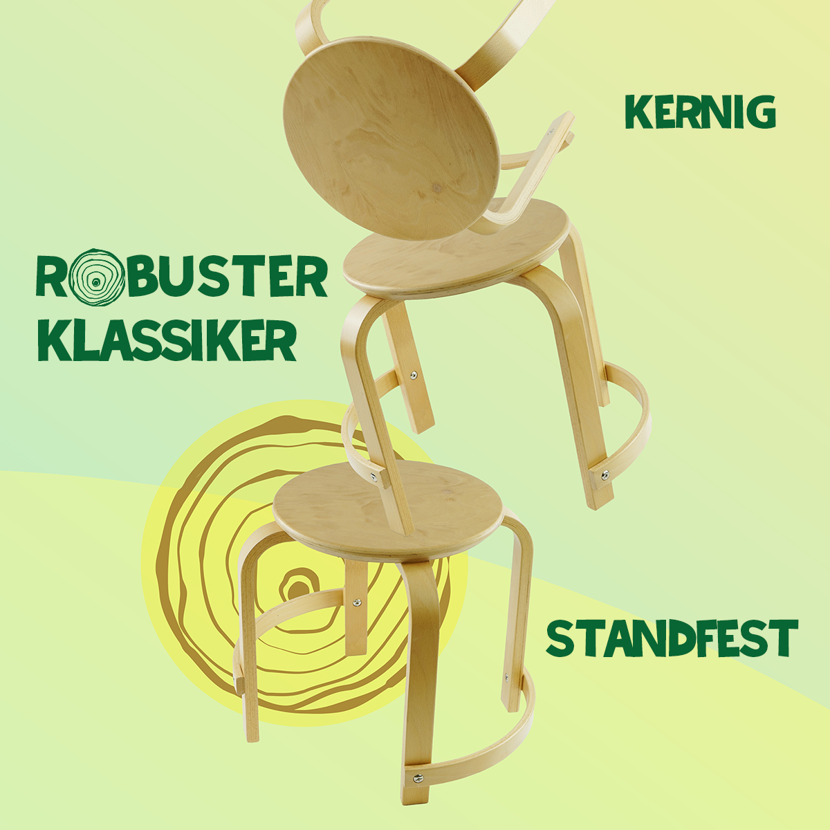 Hocker mit 2 Fußstützen, Sitzhöhe 42 cm