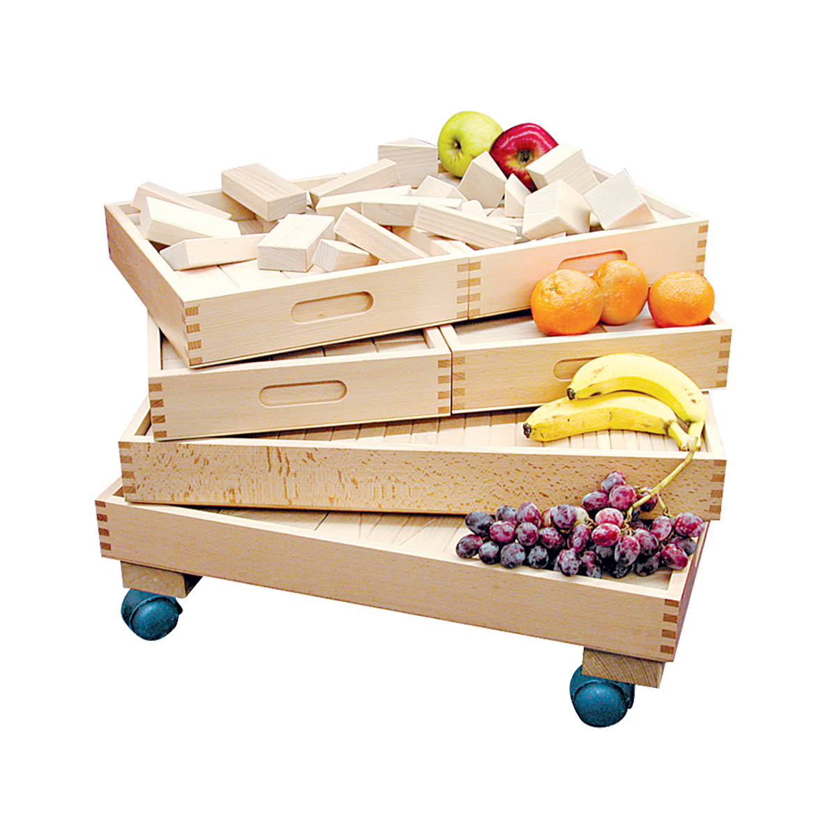 Bauwagen mit Fröbelbausteinen, 230-teilig